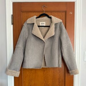 dylan Los Angeles Gray Faux Suede/Sherpa Jacket Size Medium